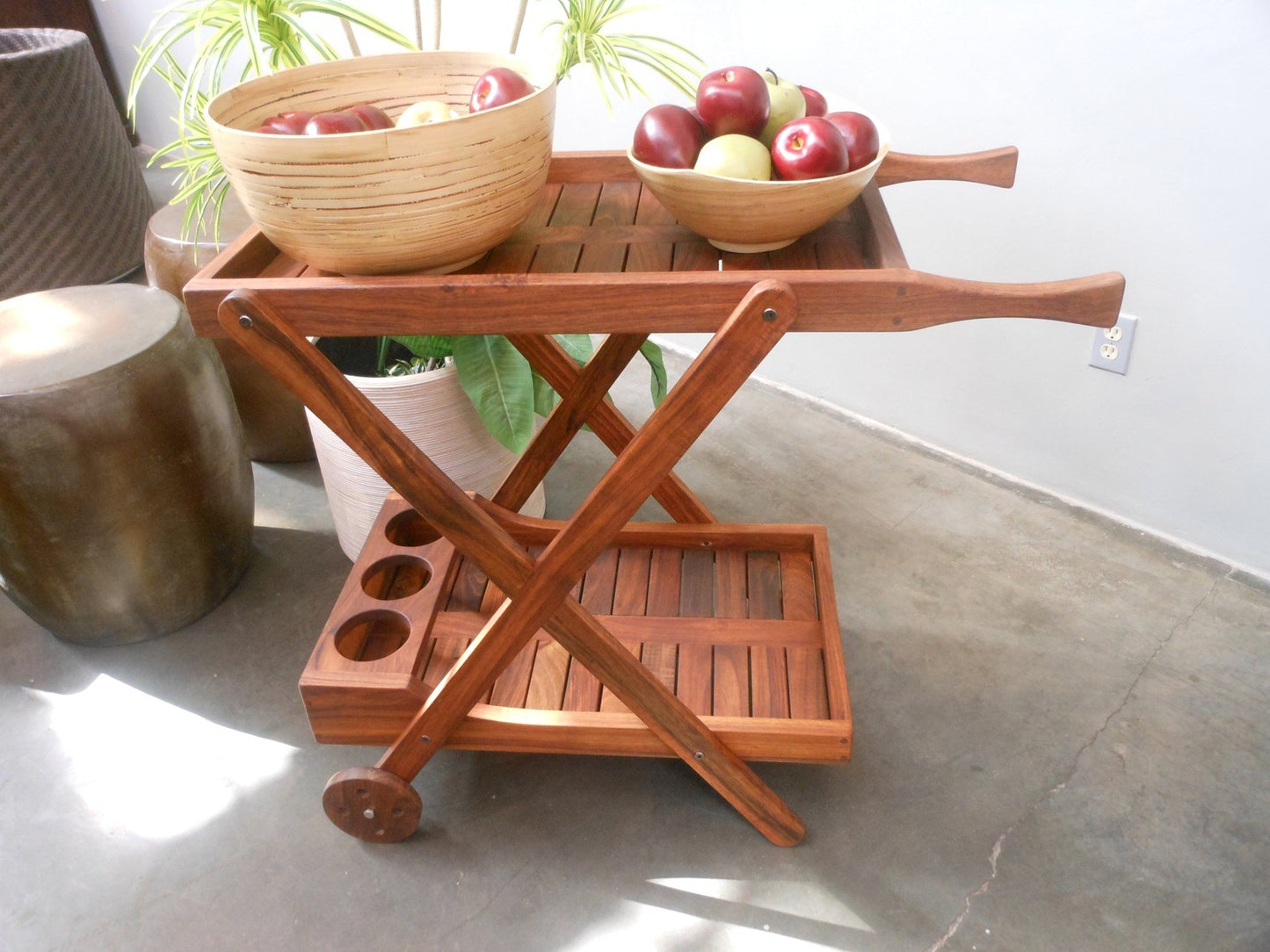 Carrito de servicio de madera tzalam