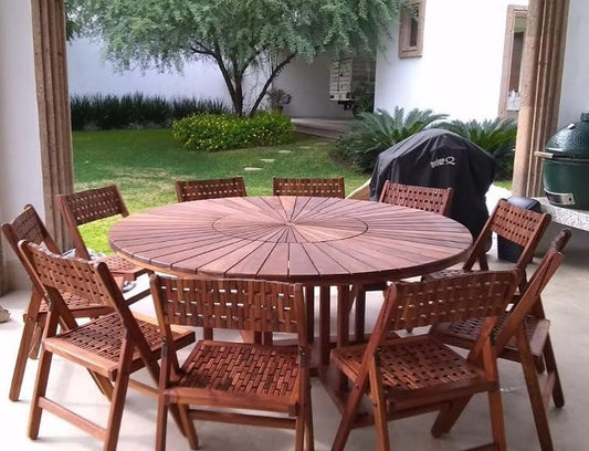 Mesa redonda de madera tzalam