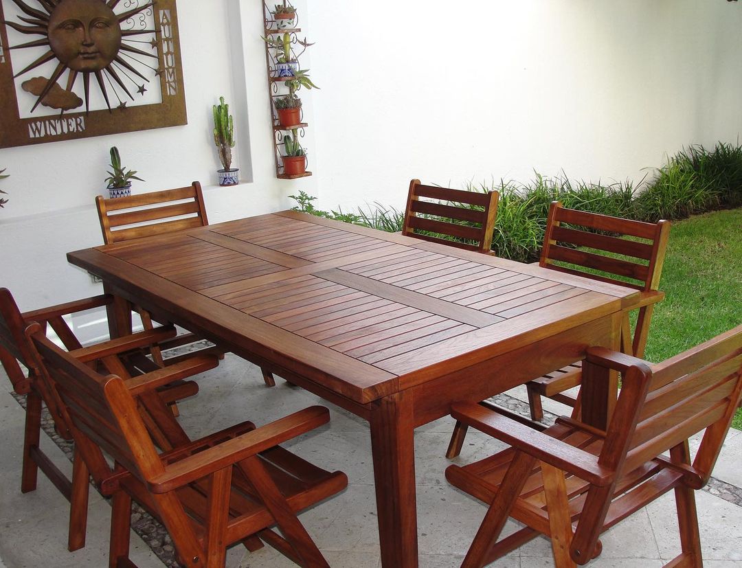 Mesa rectangular de madera tzalam