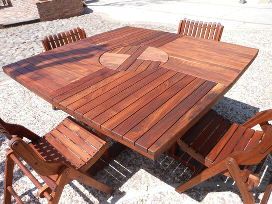 Mesa cuadrada de madera tzalam