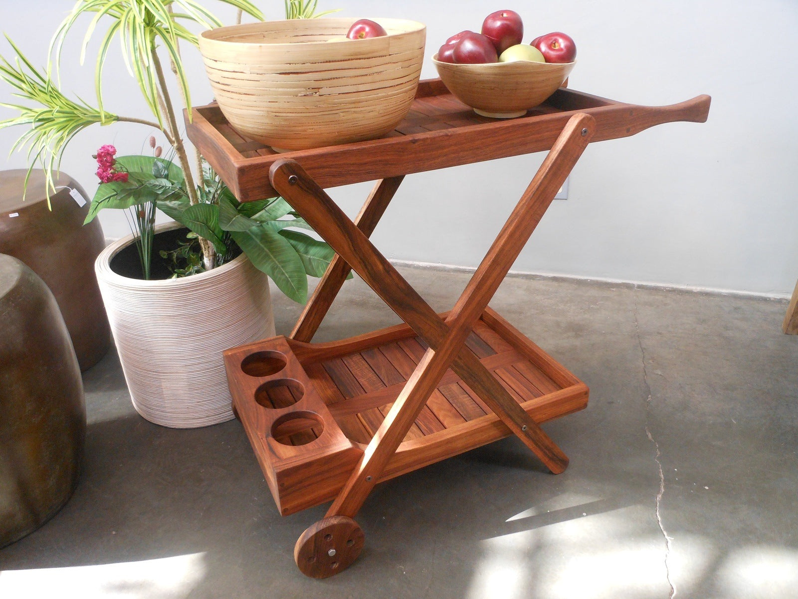 Carrito de servicio de madera tzalam